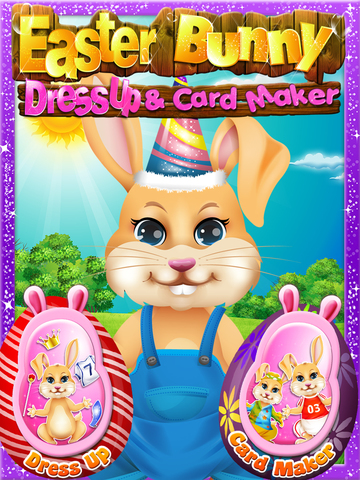 Easter Bunny Dress Up and Card Maker - Decorate Funny Bunnies & Eggs screenshot