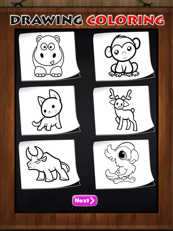 App Shopper: Drawing Animal on Sketch line and Coloring for Kid (Games)