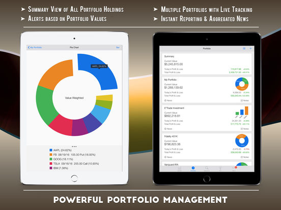 Stock options portfolio tracking